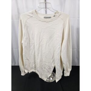 Vince Sweater Cotton Knit Crewneck Cream Tie Waist Size Small Womens